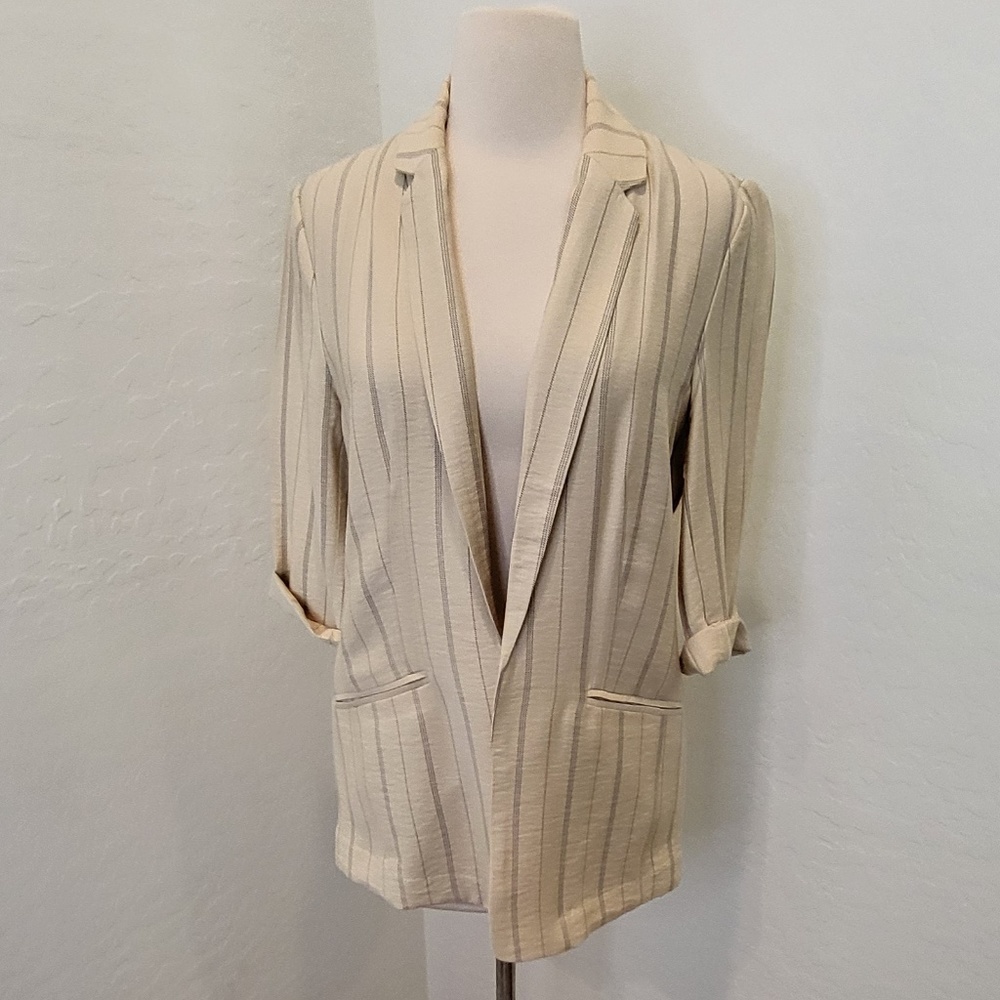 LC Lauren Conrad Ivory Striped Blazer